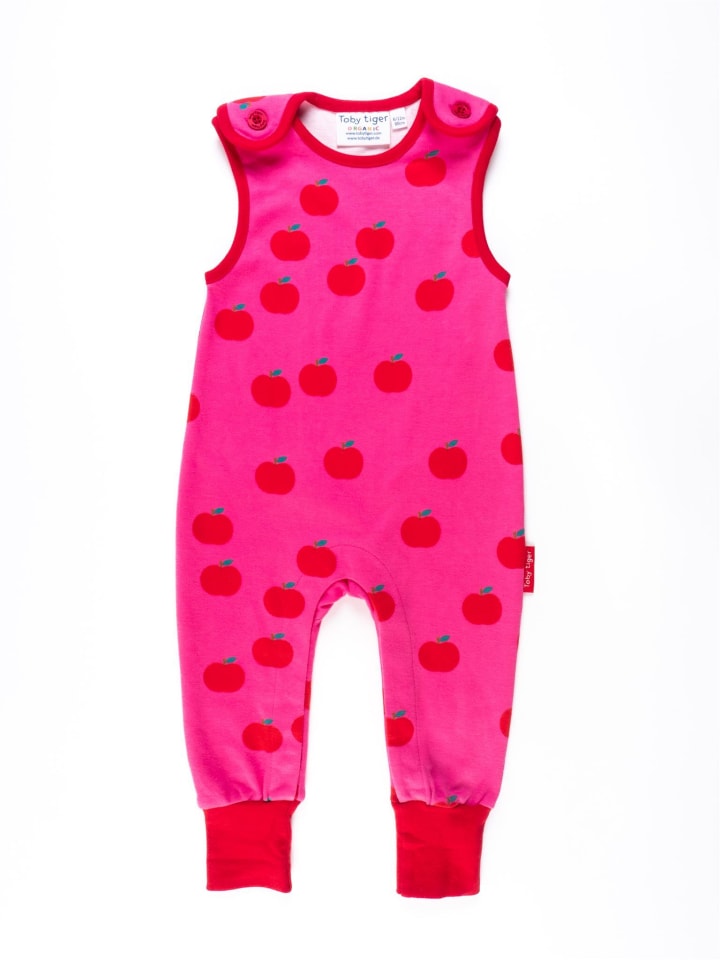 Toby Tiger Strampler mit Apfel Print in rosa günstig kaufen
