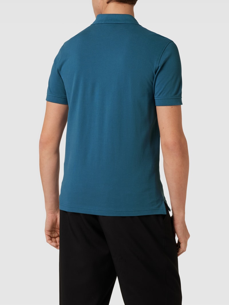 Poloshirt mit Label-Stitching in petrol