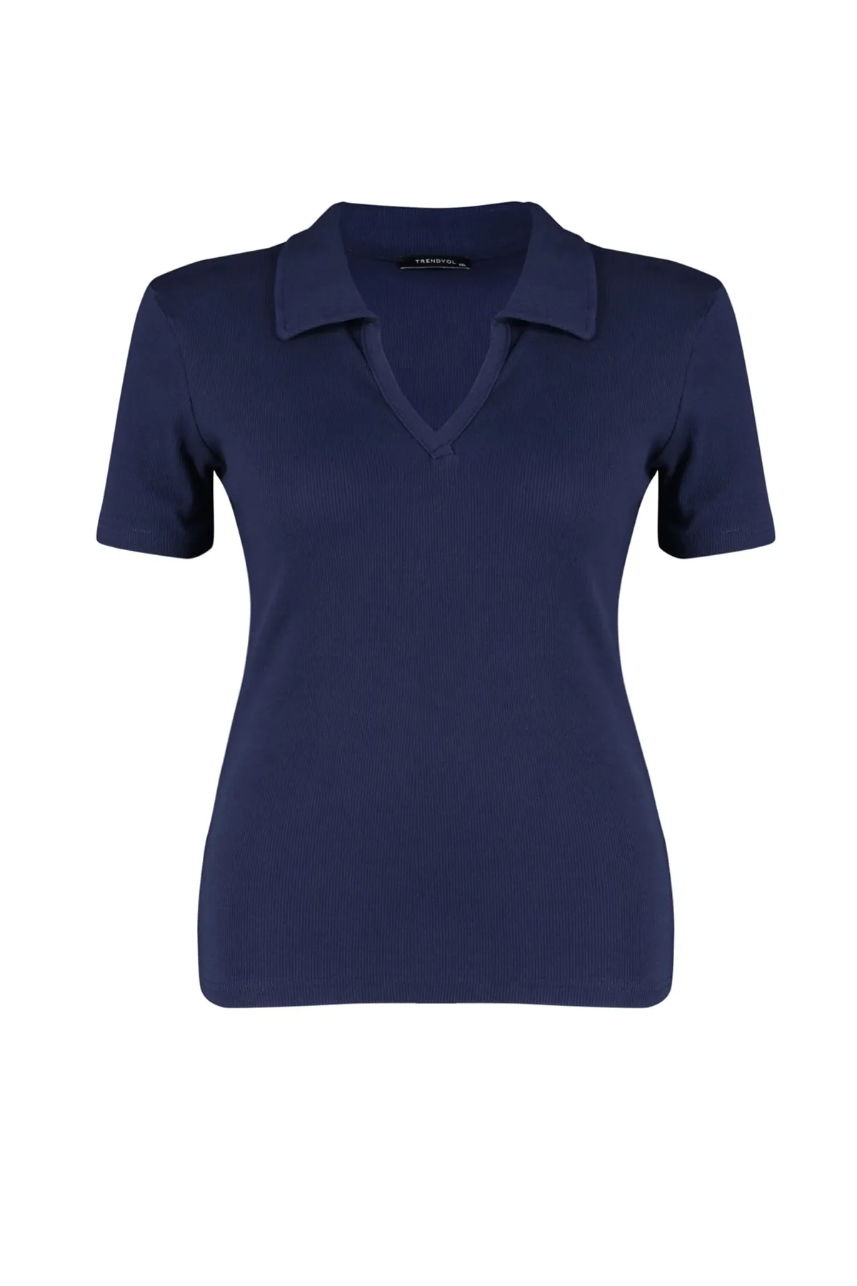 Trendyol Curve  Marineblaue Cord-Strickbluse TBSSS22BZ0750