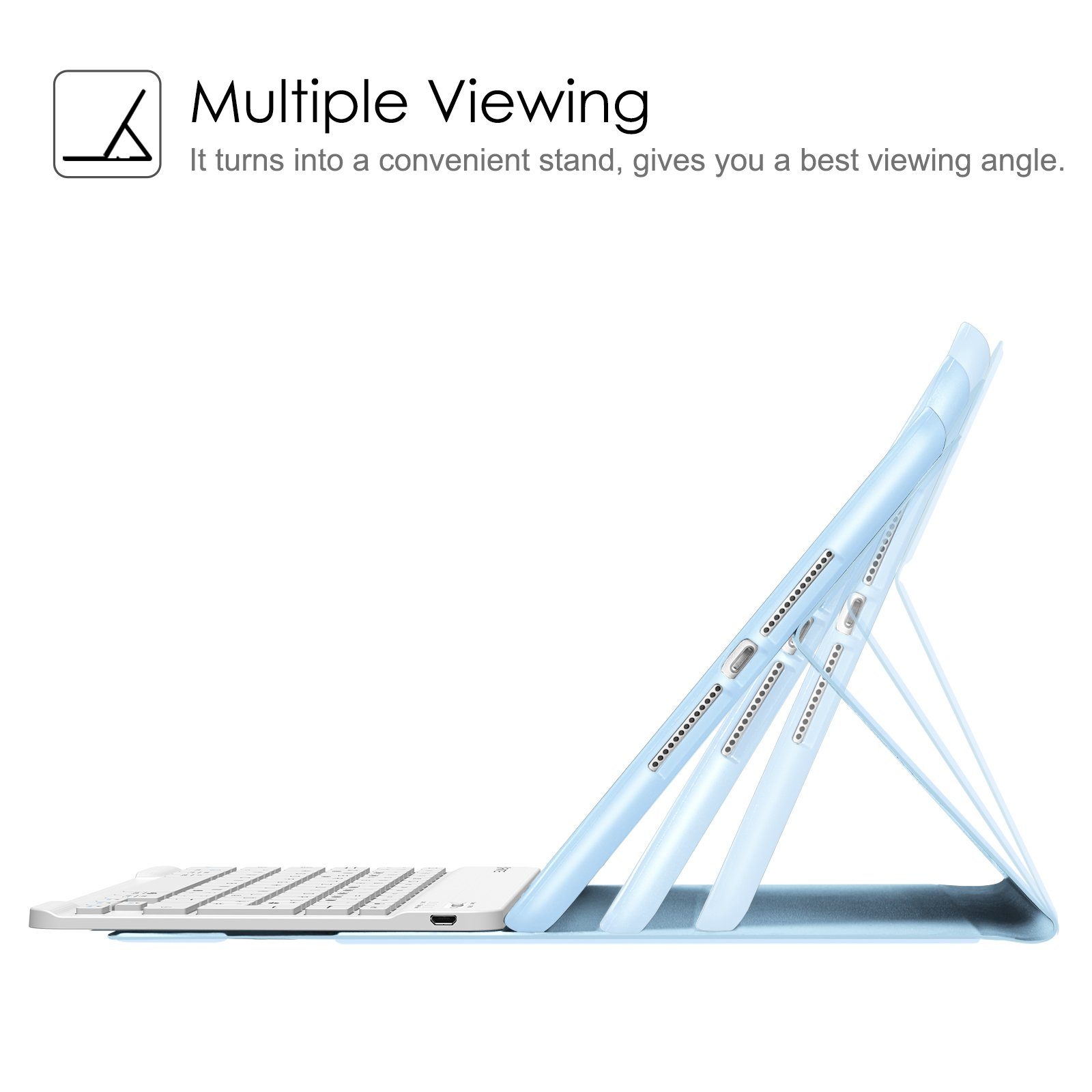 Fintie Tablet-Hülle TPU Tastatur Hülle für iPad 10.2 Zoll (9/8/7 Gen - 2021/2020/2019), mit Pencil Halter und magnetisch Tastatur mit QWERTZ Layout