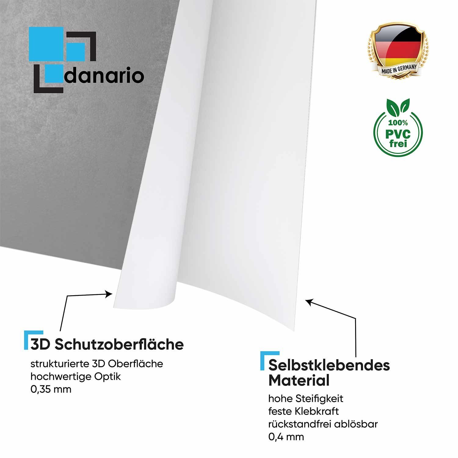 danario Küchenrückwand danario Küchenrückwand selbstklebend - 3D-Optik - Spritzschutz Küche