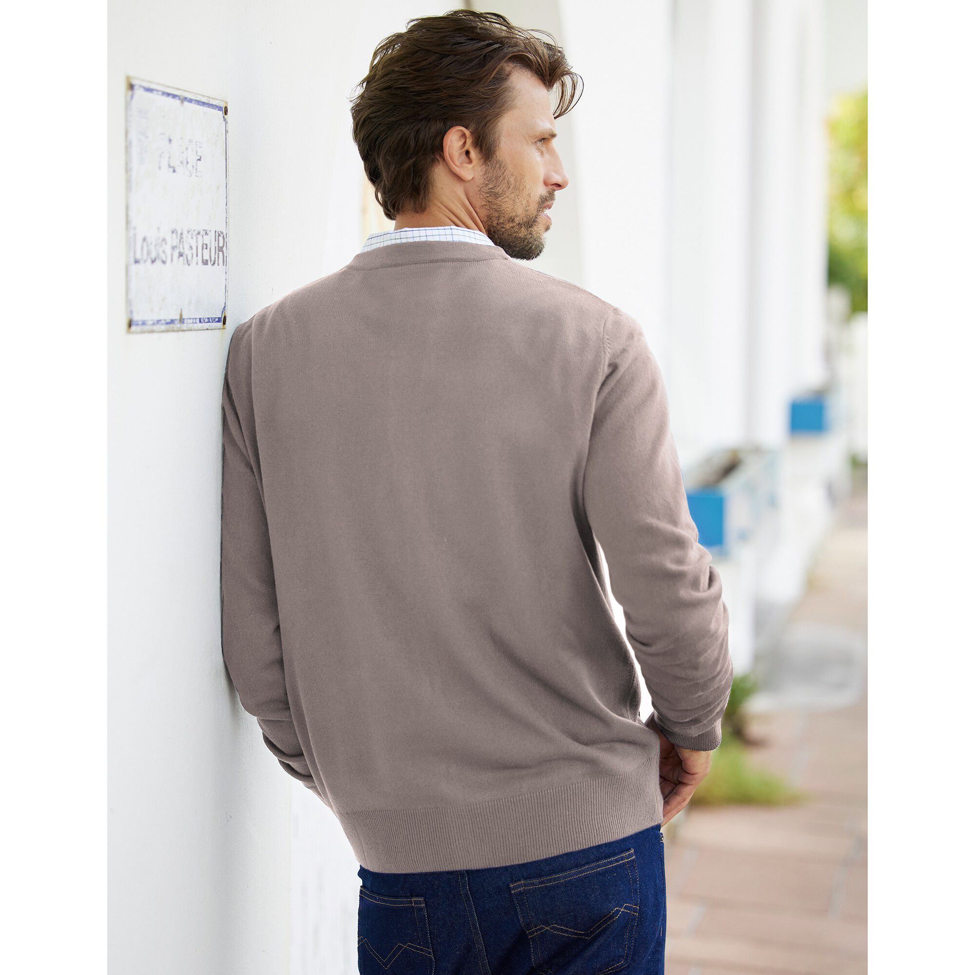 Gilet boutonné manches longues