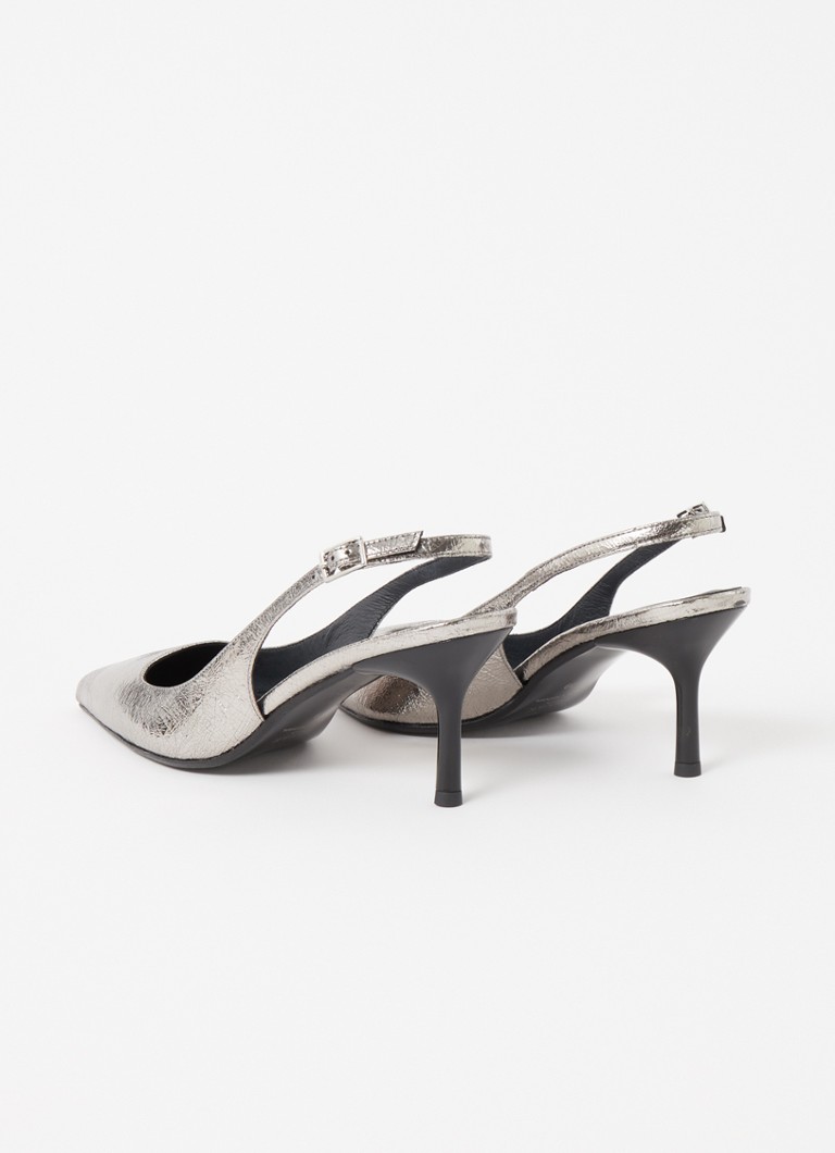 Jonak Diamantus leather slingback with metallic finish