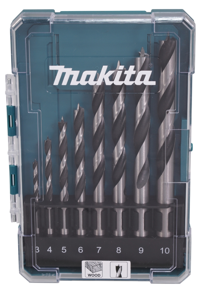 Set burghie spiralate pentru lemn Makita Accessories D-77257, 8 piese