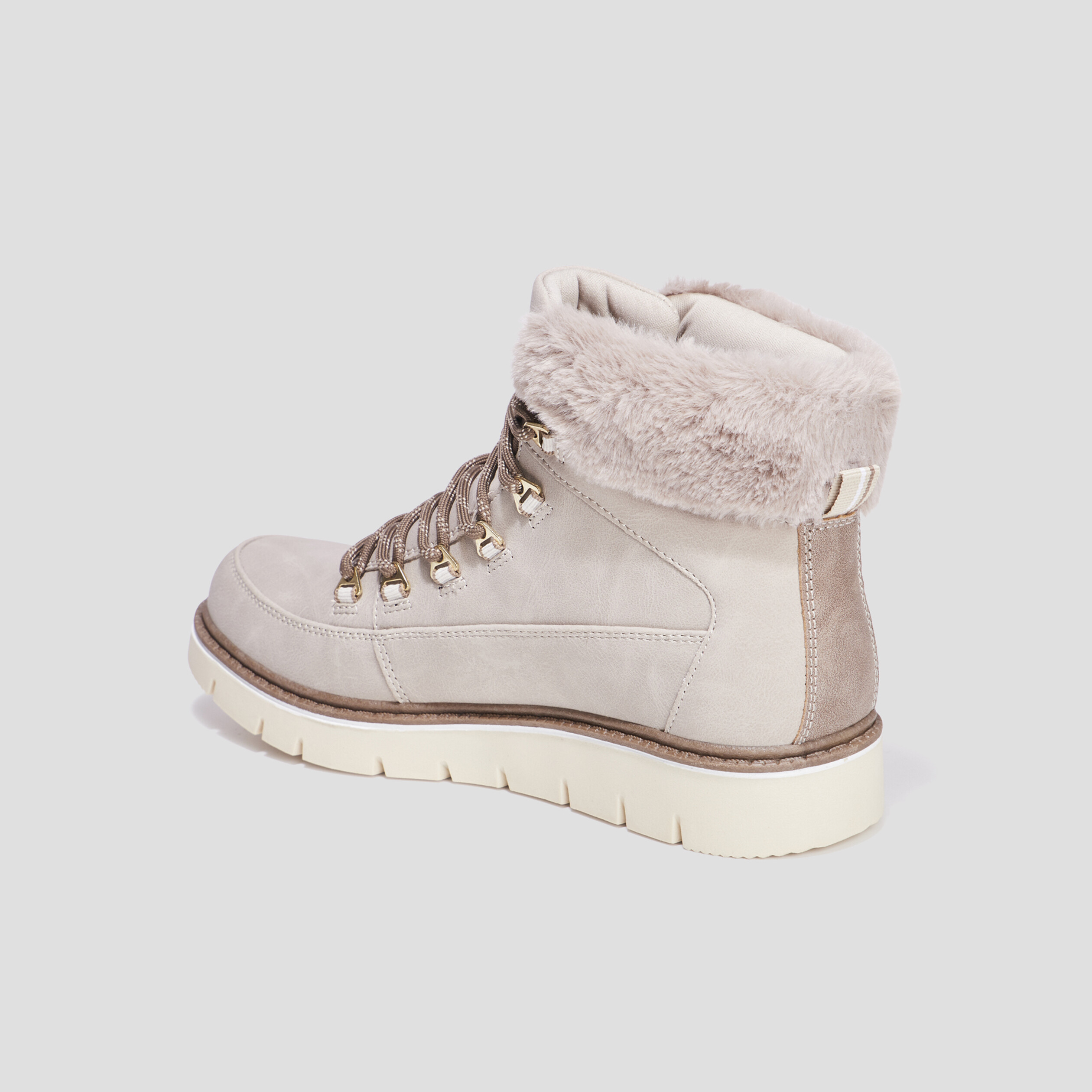 Bottines fourrées à lacets Trappeur taupe femme | La Halle