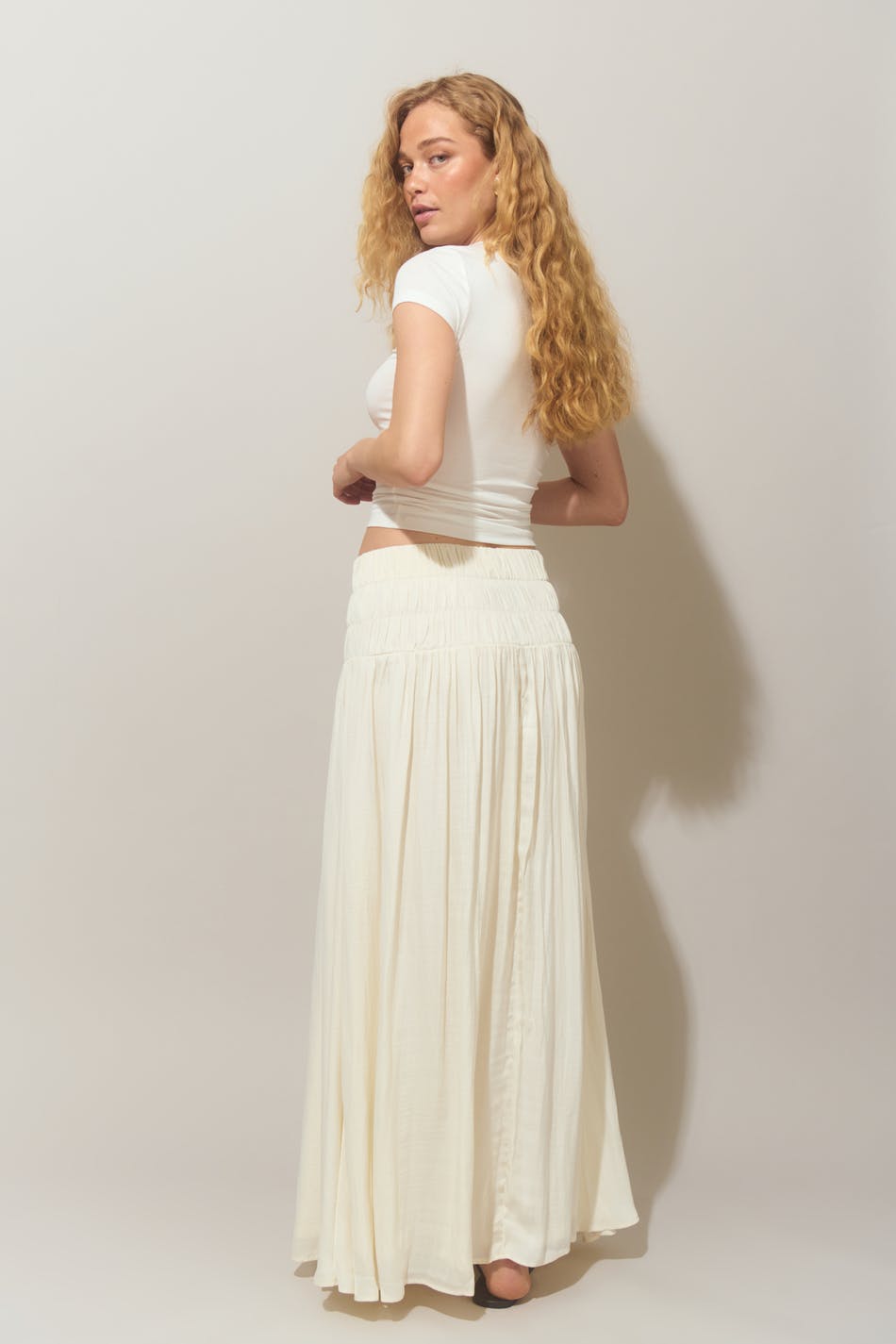 Gathered maxi skirt