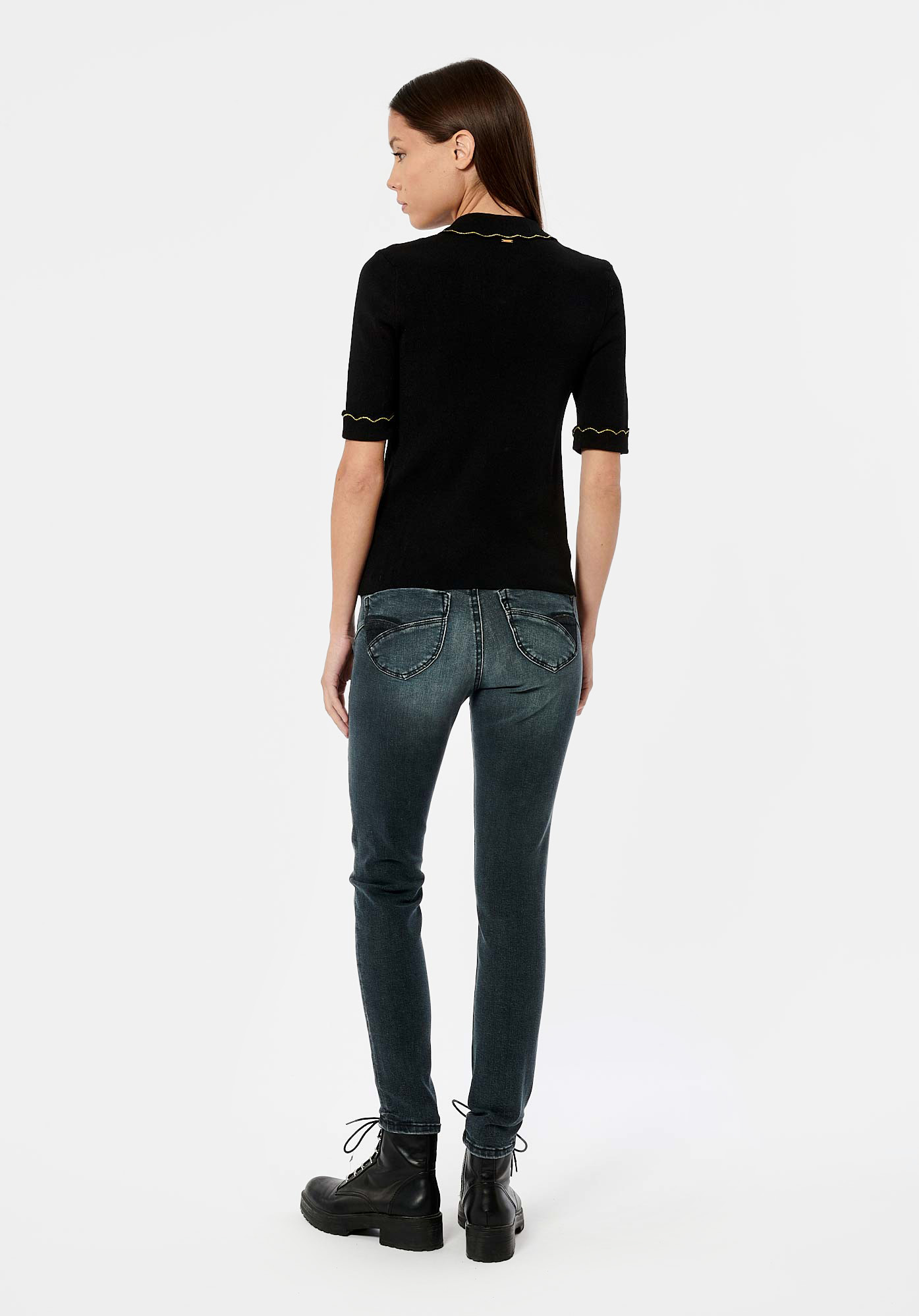LUBER  Polo noir femme