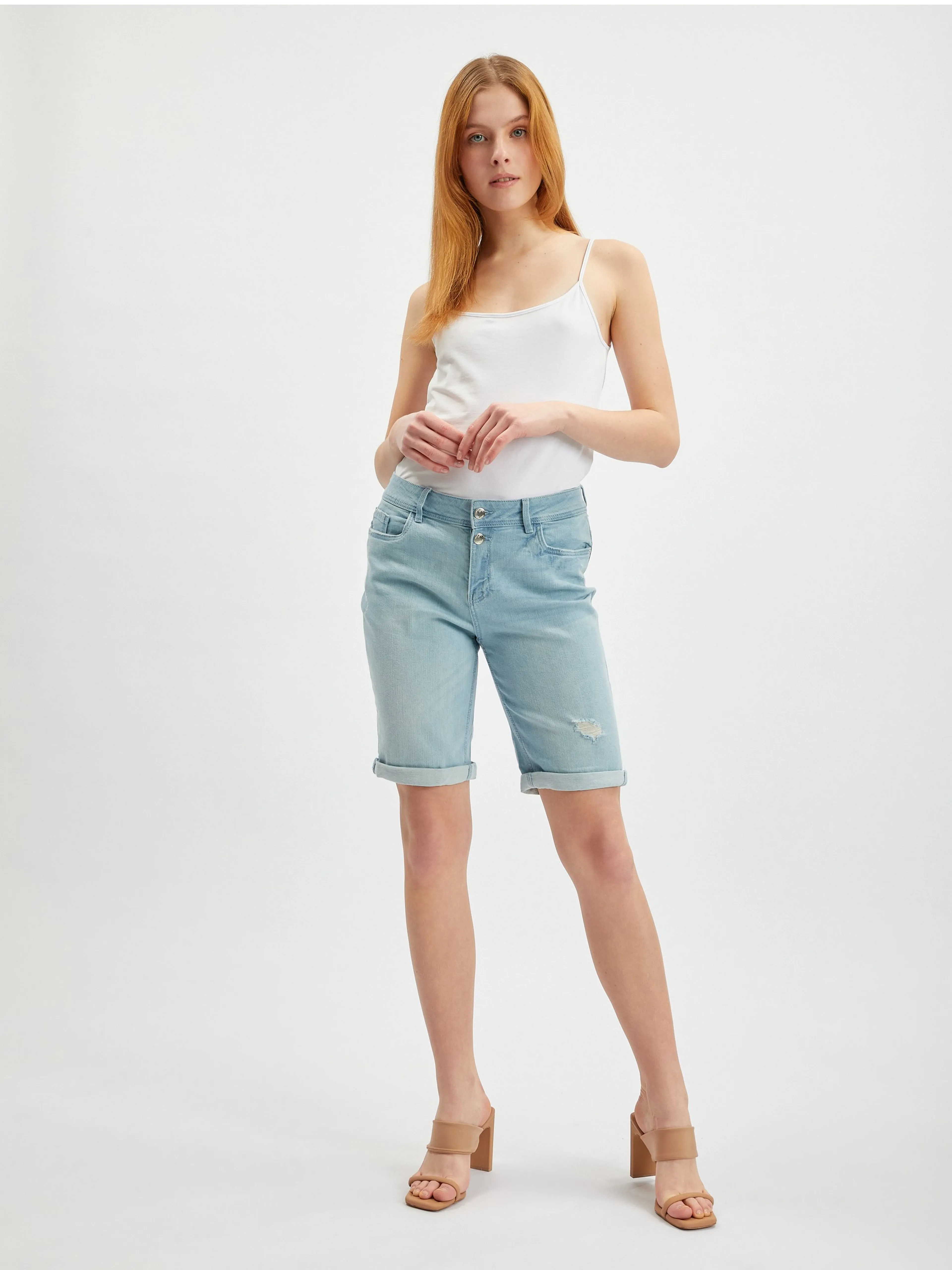 Hellblaue Denim-Shorts für Damen ORSAY