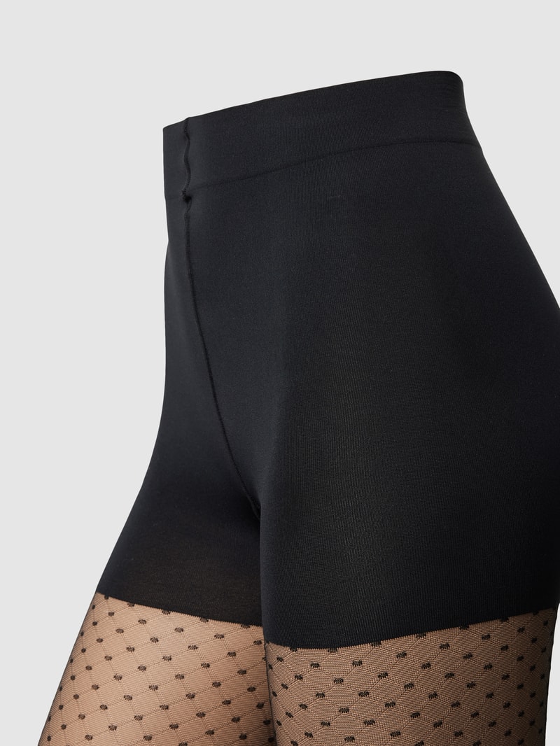 Strumpfhose mit Allover-Muster in schwarz