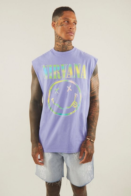 Oversize Tanktop mit Nirvana-Print