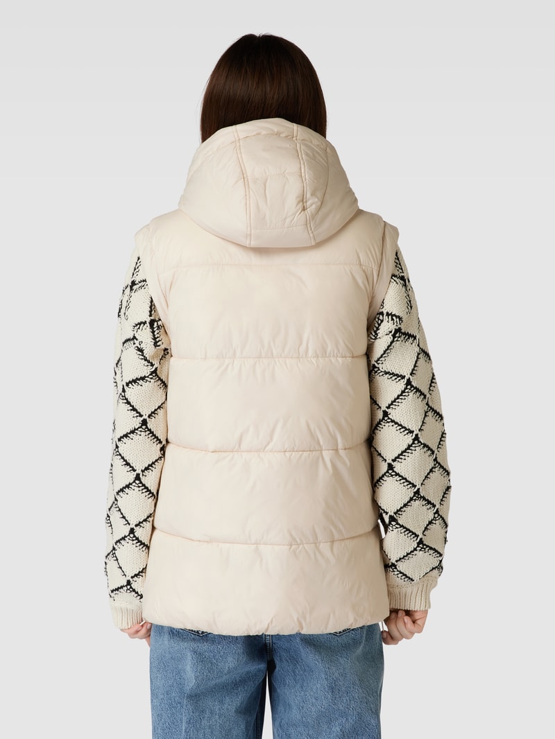 Steppweste mit Kapuze in beige