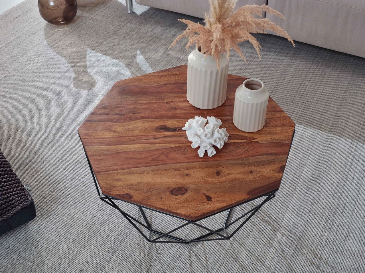 Wohnling Couchtisch 66 x 66 x 40 cm Braun