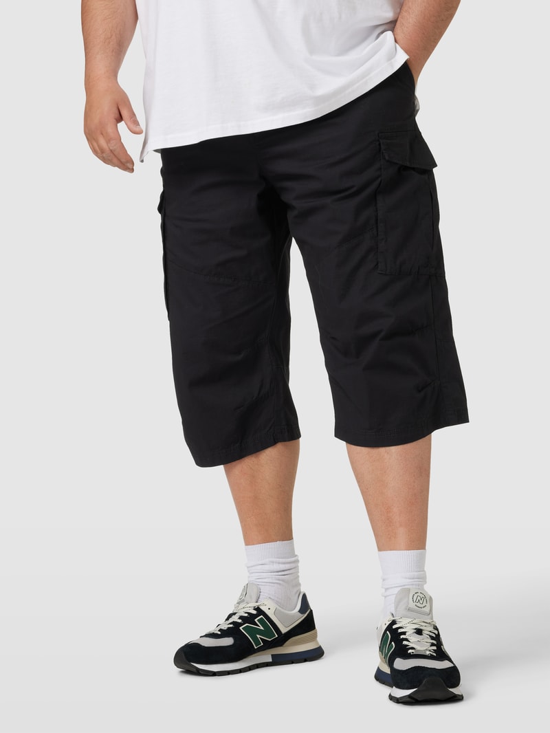 PLUS SIZE Caprihose mit Cargotaschen Modell 'Detroit' in schwarz