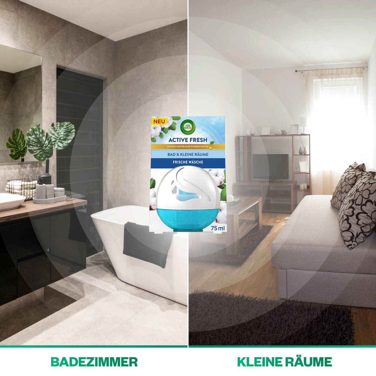 Lufterfrischer für Bad & kleine Räume Frische Wäsche, 75 ml