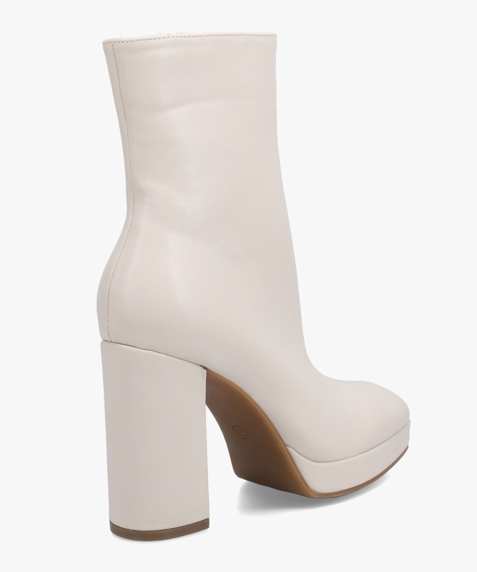 Boots femme unies à talon et bout carré – Claudia Ghizzani beige | GEMO