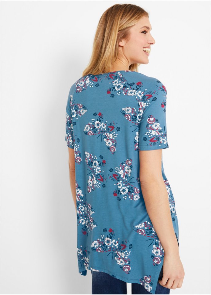 Zipfel-Longshirt, kurzarm
