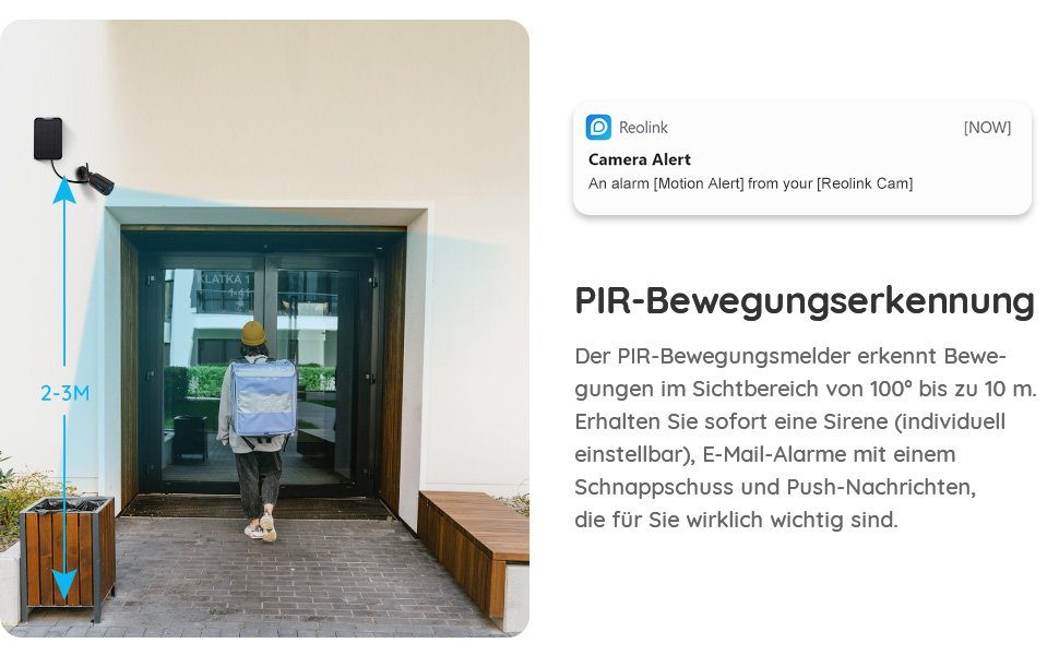 Reolink Argus Eco + Solarpanel - 2 Pack Überwachungskamera (Außenbereich, Solar Kamera Outdoor IR Nachtsicht 2-Wege-Audio)