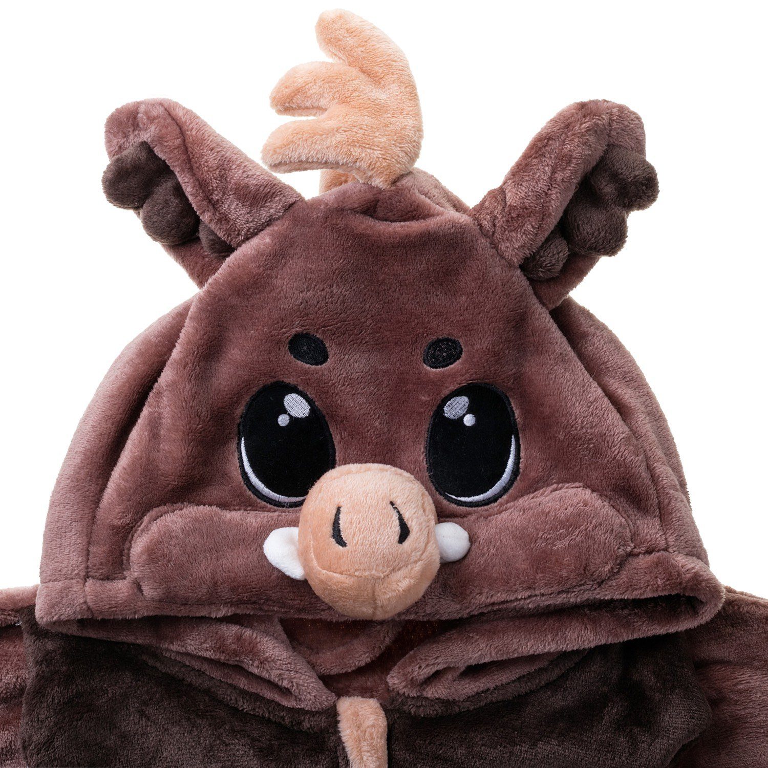 Corimori Jumpsuit Flauschiges Wildschwein-Kostüm für Kinder (2-tlg) mit Haarreif, Karneval, Fasching, Onesie, Mädchen, Jungen, Waldtiere