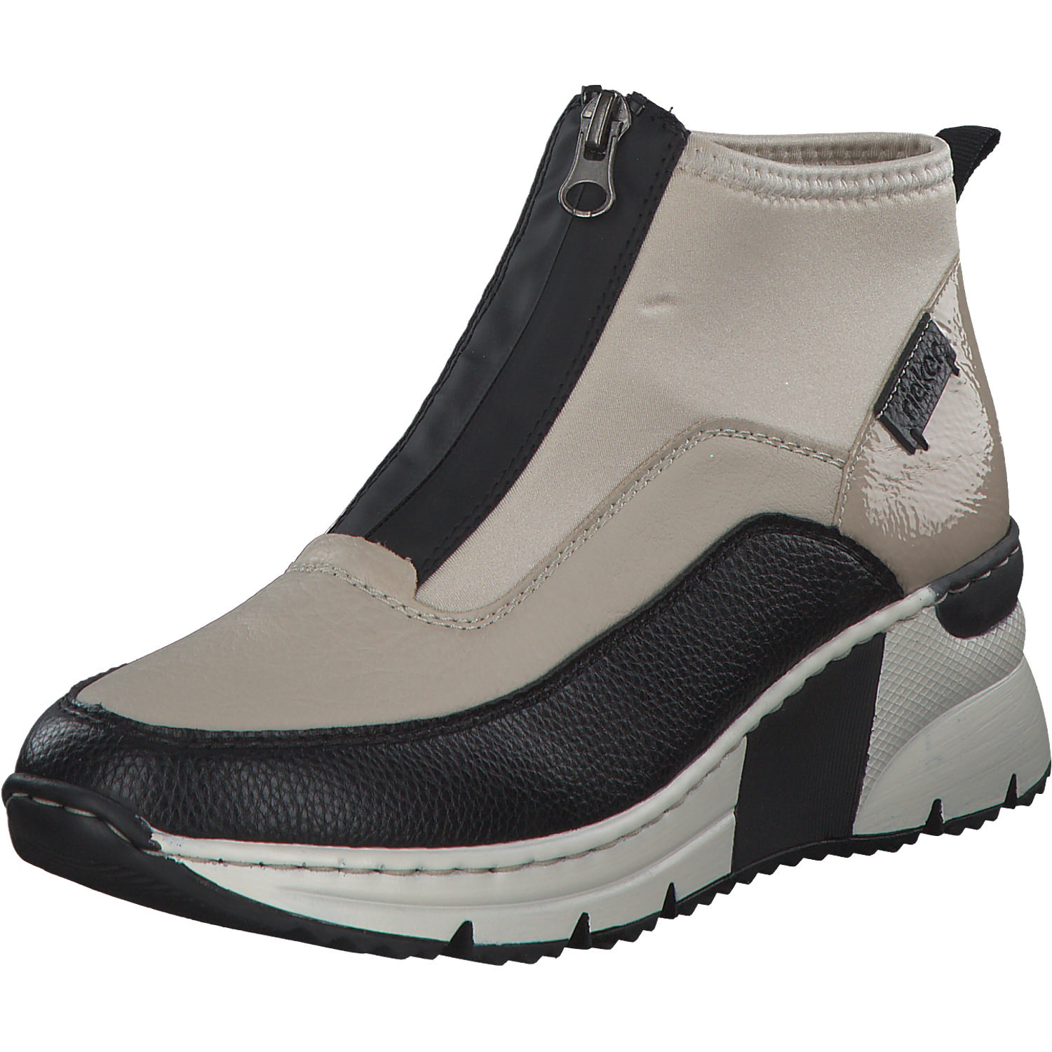 Rieker N6352, Stiefeletten, Damen, Schwarz/Weiss