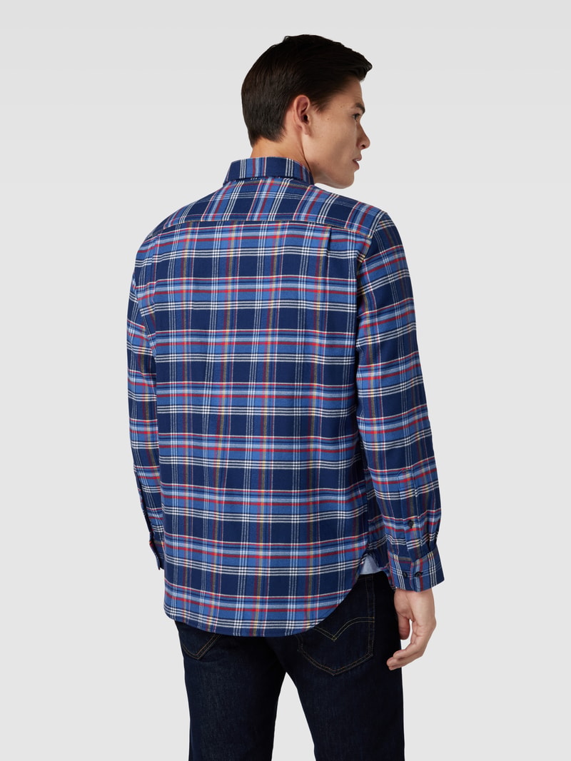 Regular Fit Freizeithemd mit Karomuster in marineblau
