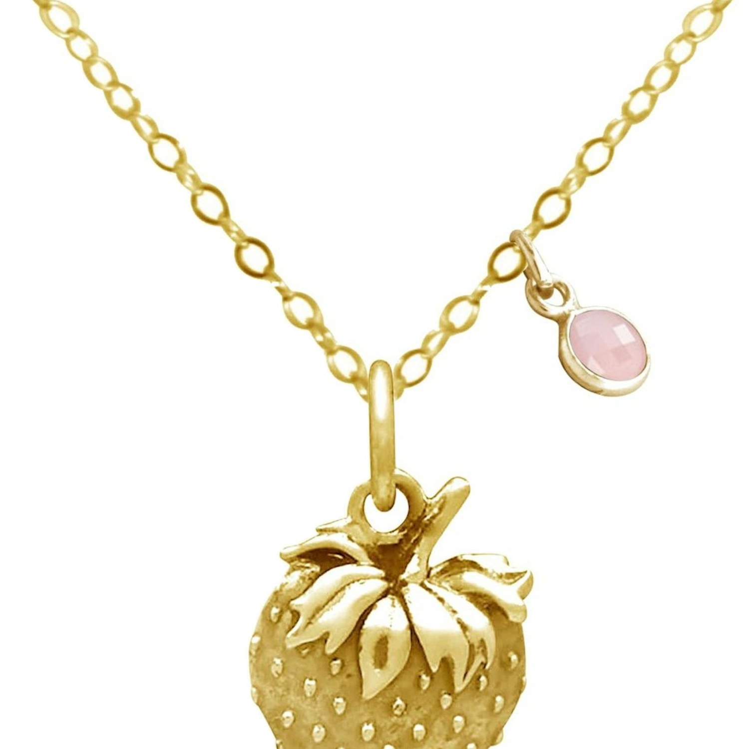 Kette mit Anhänger 'Erdbeere ROSENQUARZ'