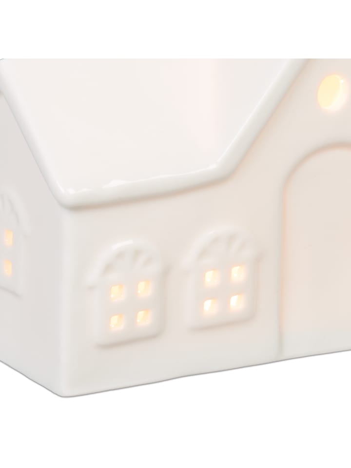 relaxdays Teelichthaus in Weiß - (B)11 x (H)9 x (T)6 cm günstig kaufen onesize