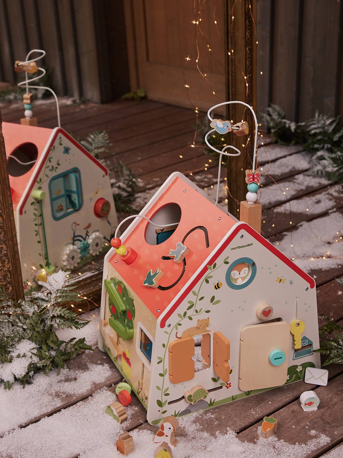 Vertbaudet Baby Activity-Haus, Holz FSC - natur