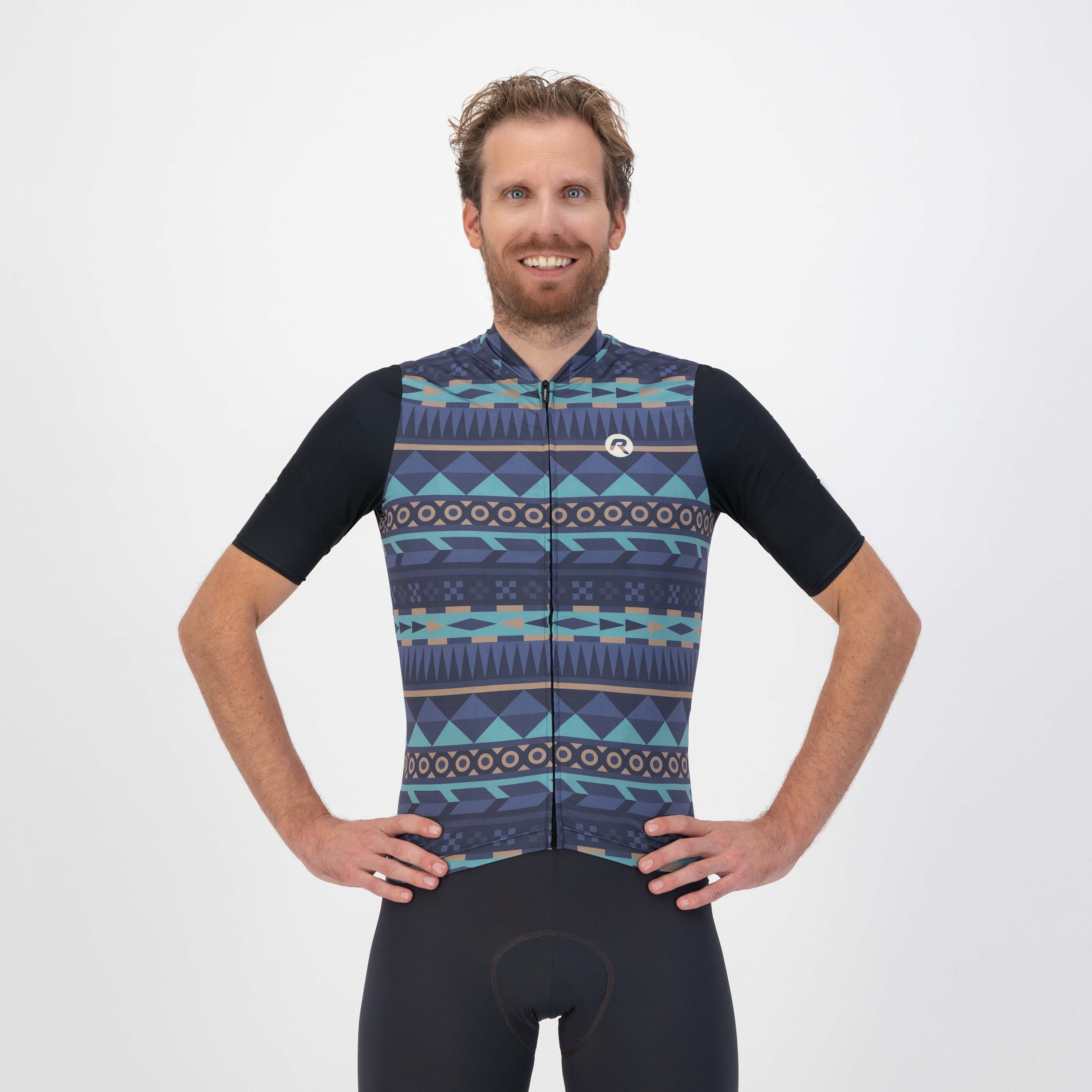 Rogelli Aztec Blau/Wüste Herren Radtrikot Kurzarm