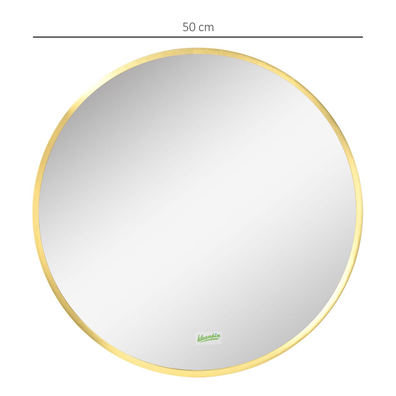kleankin Badspiegel, Badezimmerspiegel, Ø50 cm Wandspiegel für Wohnzimmer, IP44
