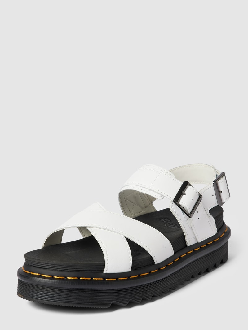 Sandalen mit Dornschließe Modell 'Voss' in weiß