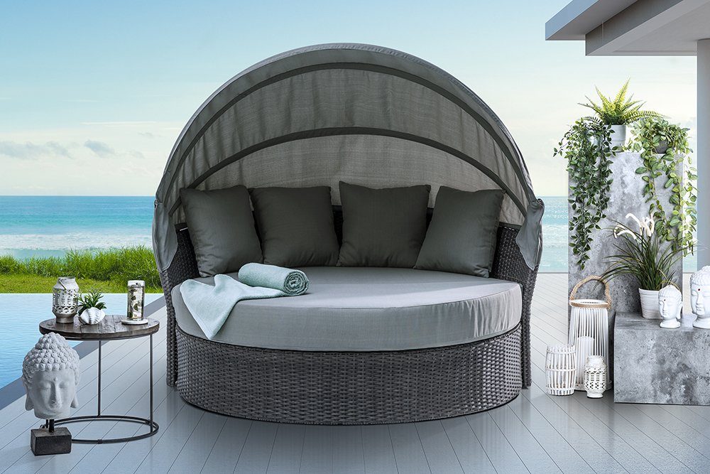 riess-ambiente Loungebett PLAYA LIVING 165cm anthrazit / grau, 2 Teile, Outdoor · Gartenmöbel · Sonneninsel · drehbarer Sitzfläche · Modern