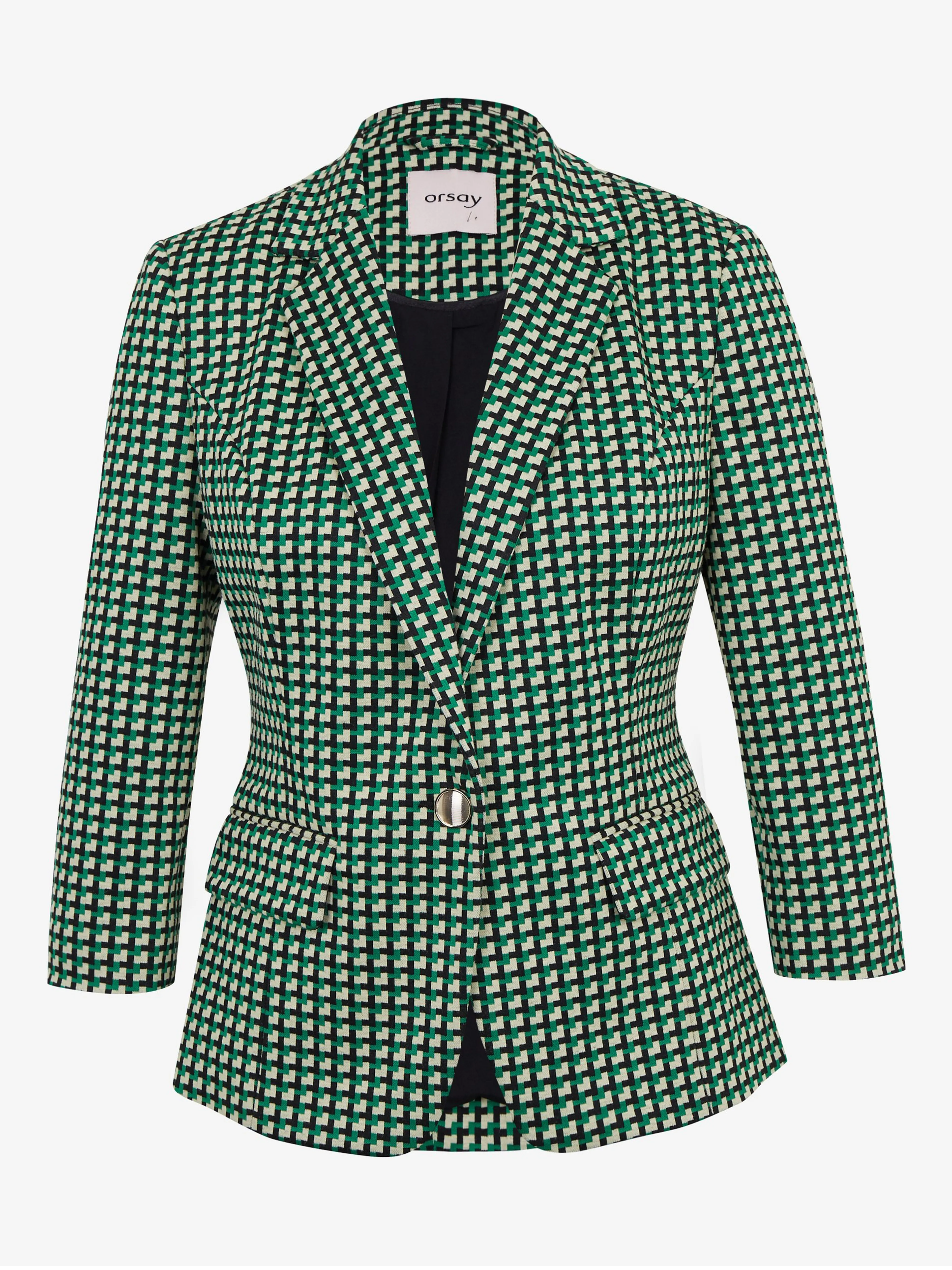 Weiß-grün karierte Damenjacke ORSAY