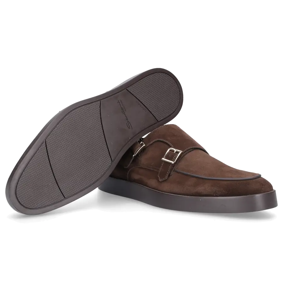 Santoni - Monk Schuhe 16384 Veloursleder - braun