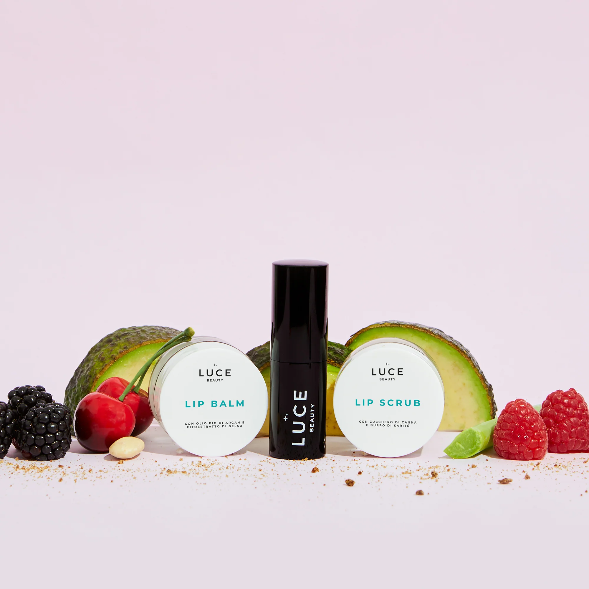 Kit labial That's Amore: set hidratante, set para ojos y labios, set de maquillaje, exfoliante labial, bálsamo labial, lápiz labial.
