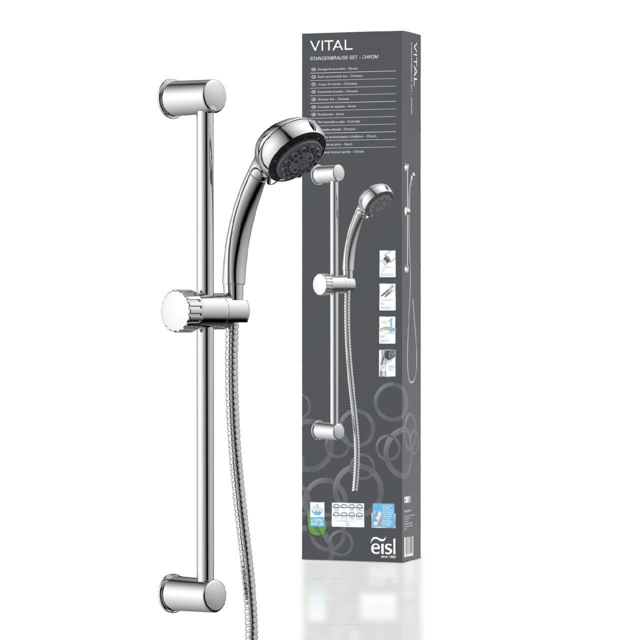 Eisl VITAL Stangenbrauseset, Chrom