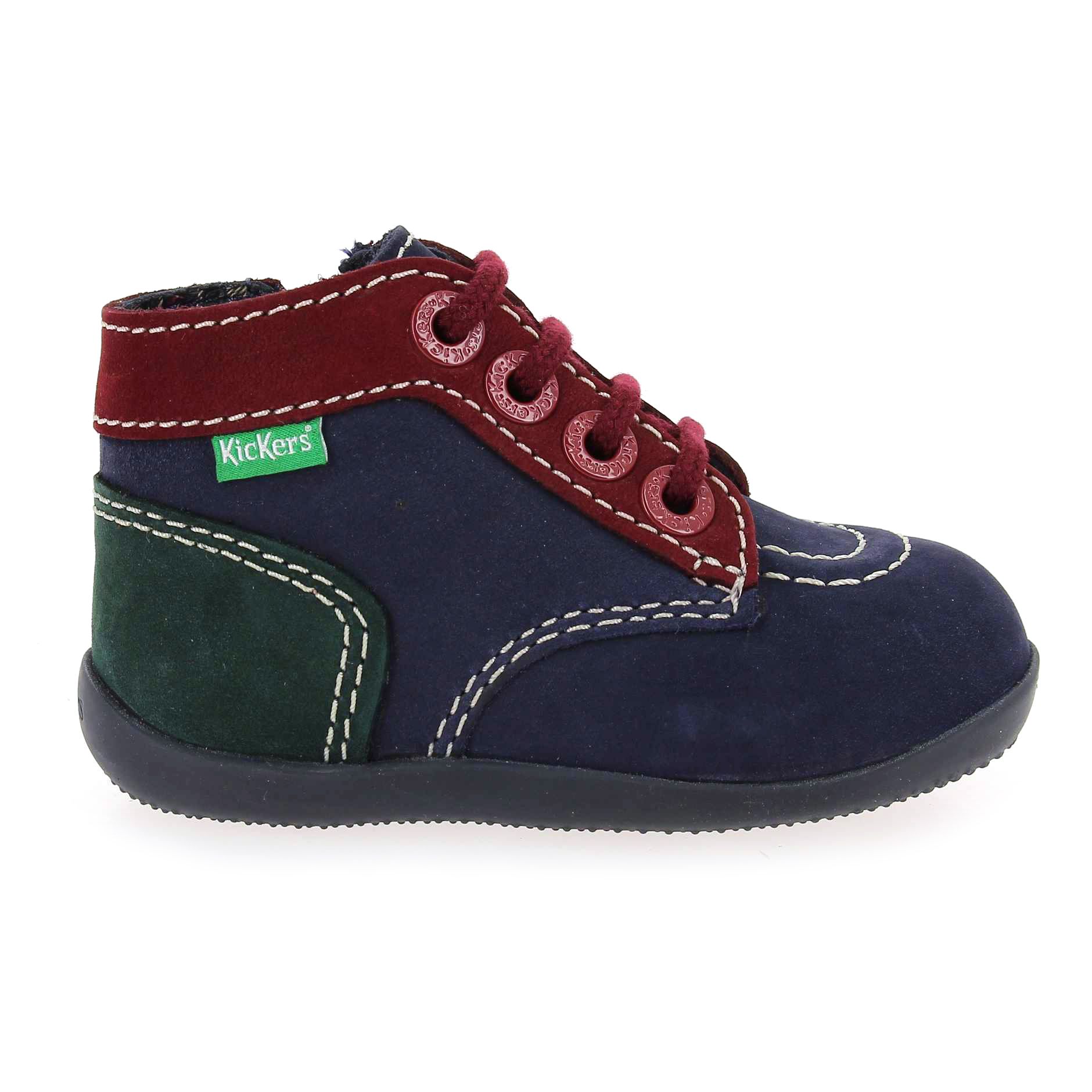 Kickers  BONZIP-2 TRICOLOR - Marine Rouge