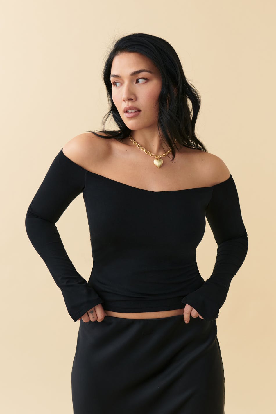 Soft touch off shoulder top