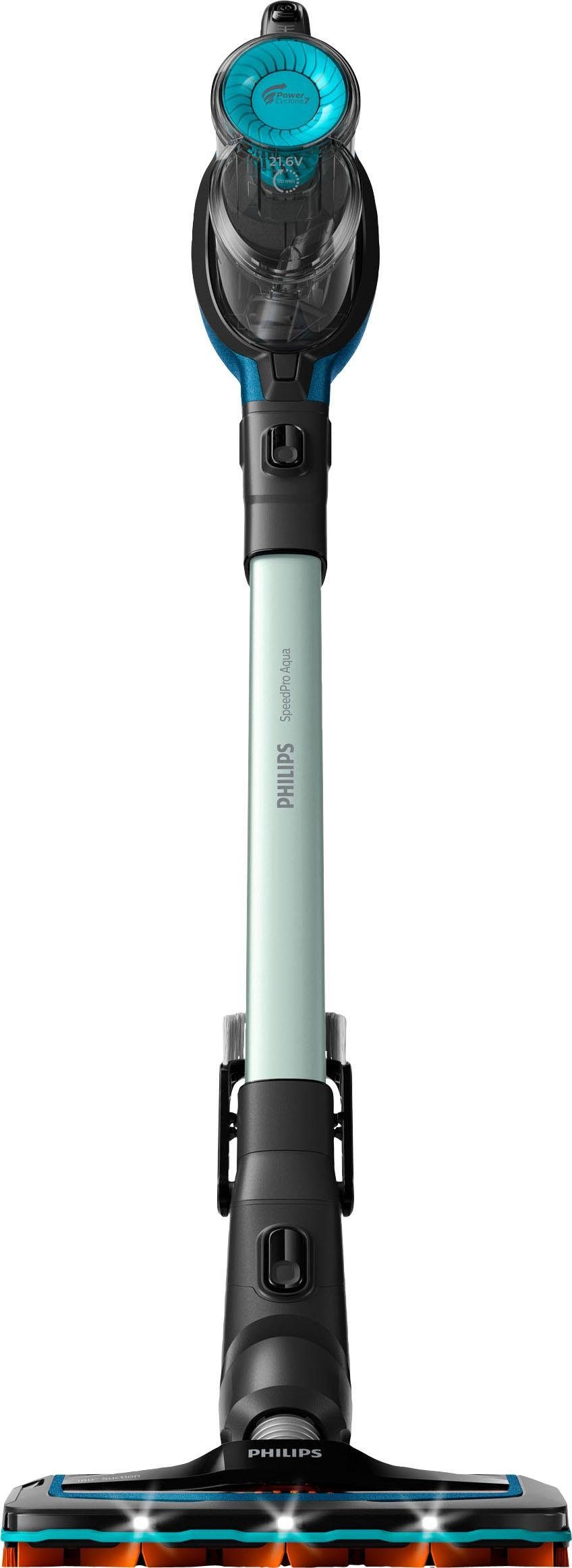 Philips Nass-Trocken-Akkusauger FC6728/01 SpeedPro Aqua, beutellos, mit 50 Minuten Akkulaufzeit, Wischfunktion und 180°-Saugdüse