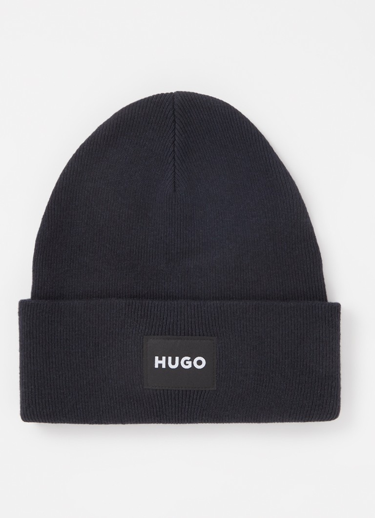 HUGO BOSS Xevon fine-knit beanie with logo