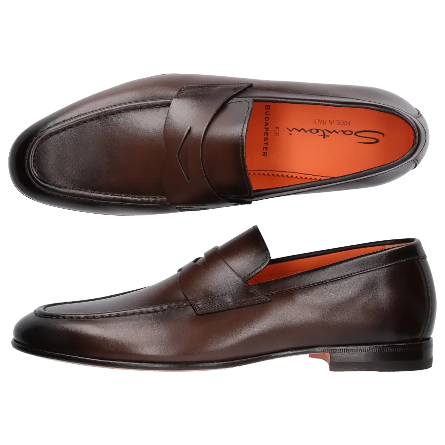Santoni - Loafer 17511 Kalbsleder - braun