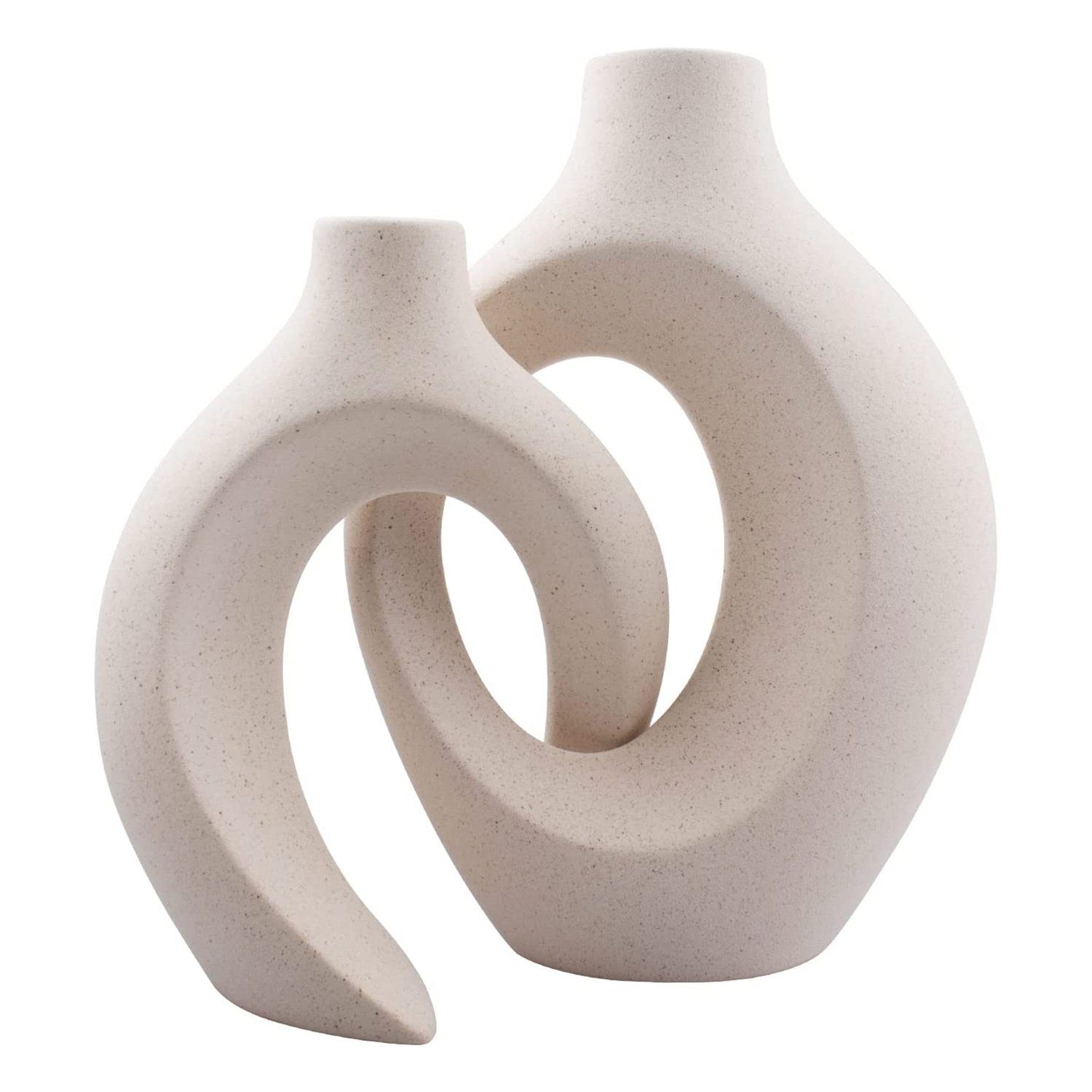 Vicbuy Dekovase 2er Keramik Vase, Pampasgras Vasen matt (Handgefertigte Getrocknete Blumenbehälter, Boho Blumenpflanzenbehälter, Kunsthandwerk Ornamente, Wohnkultur, für Haus), Büro, Geschenk für Hochzeit, Weihnachten