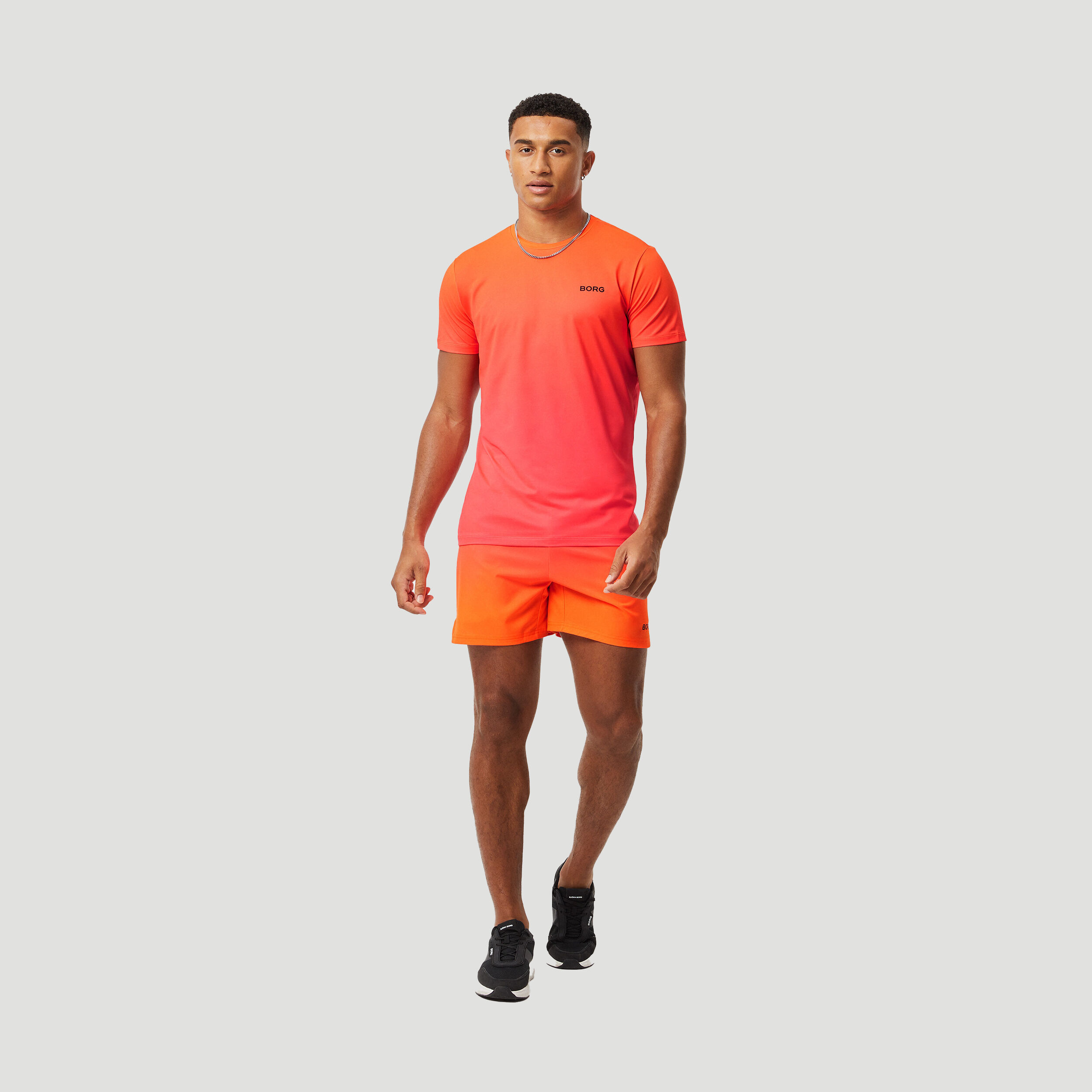 Allover Printed T-Shirt Herren - Orange, Rot