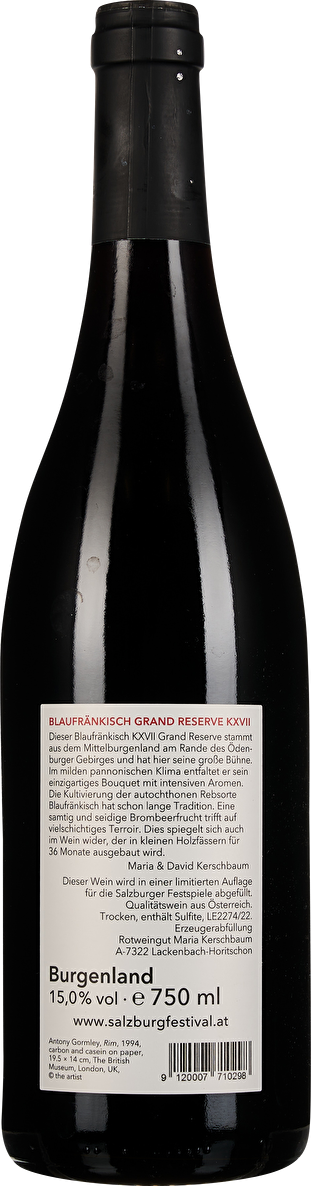 Maria Kerschbaum Blaufränkisch Grand Reserve Edition Salzburger Festspiele 2017