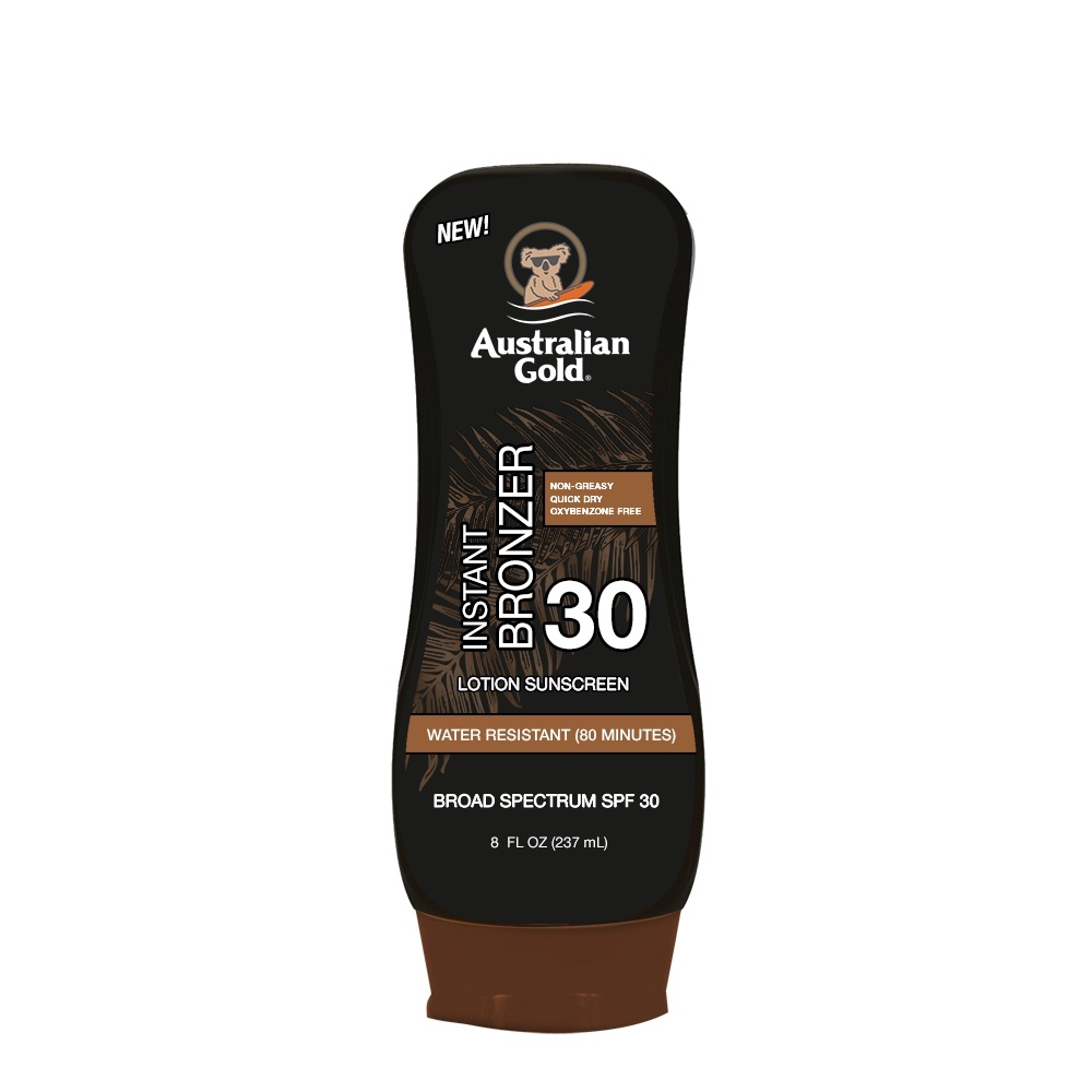 australian gold SPF 30 Lotion avec agent bronzant 237 ml Crème solaire avec agent bronzant