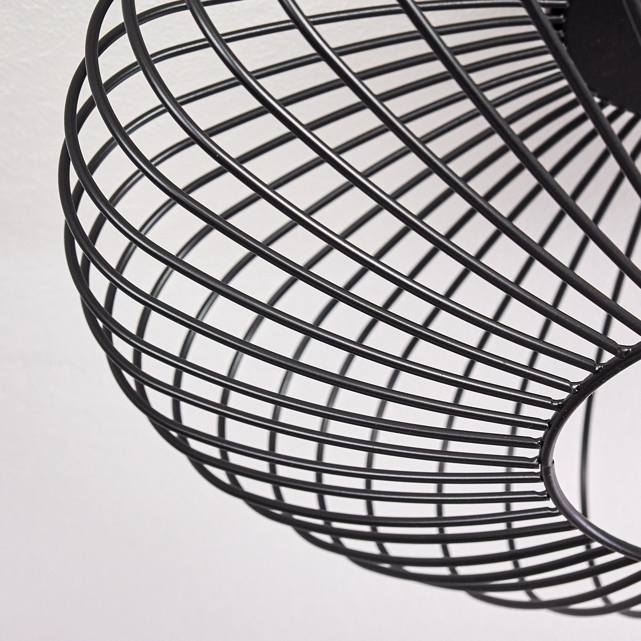 hofstein Deckenleuchte Pieris Deckenlampe aus Metall in Schwarz, ohne Leuchtmittel, E27, Leuchte m. Gitter u. Lichteffekt an der Decke