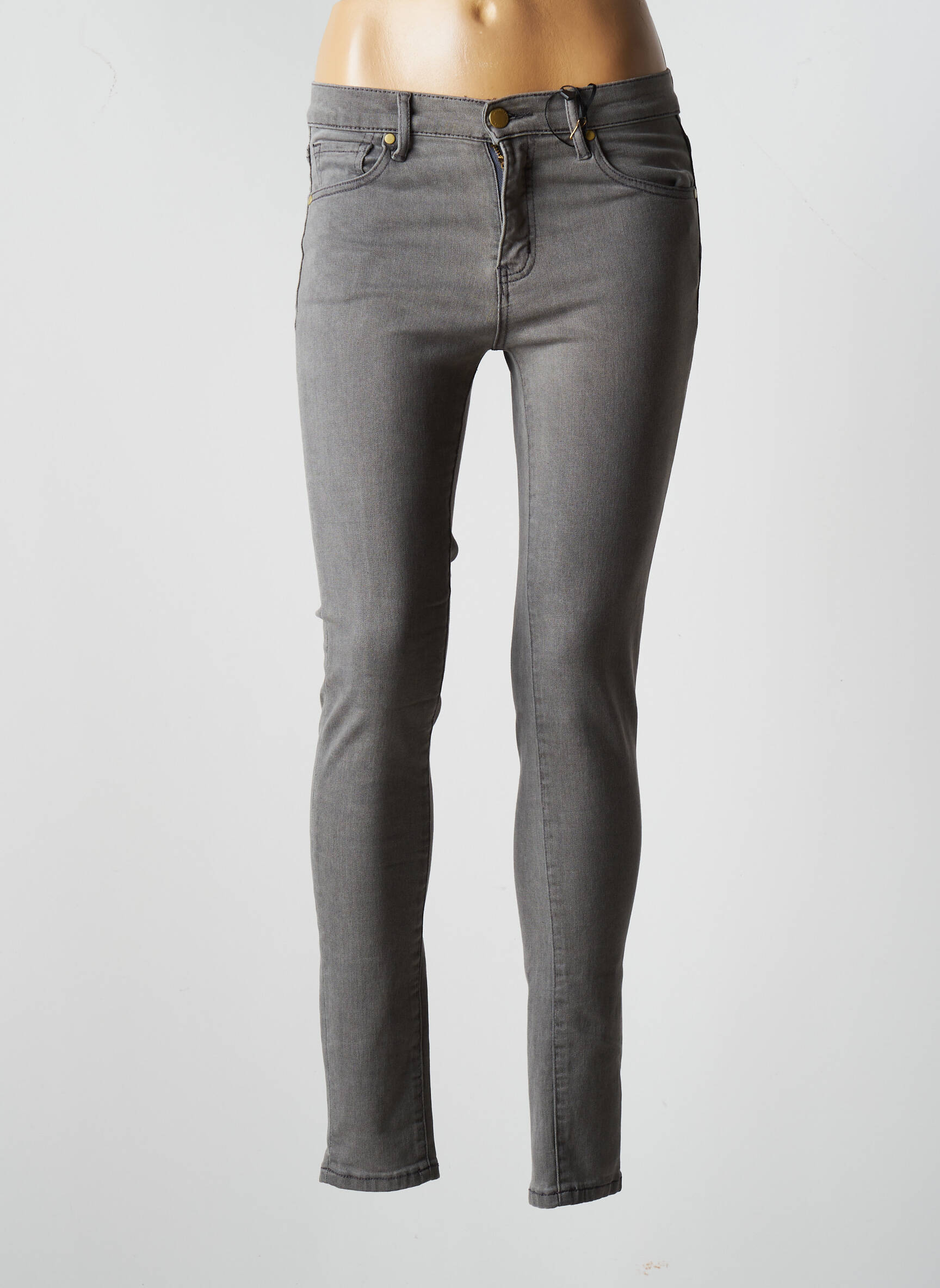 La Petite Etoile Jeans Skinny Femme couleur gris