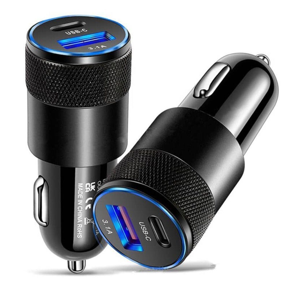 Gravizone Auto Ladegerät USB Typ C Ladeadapter KFZ Zigarettenanzünder KFZ-Adapter Usb zu Usb