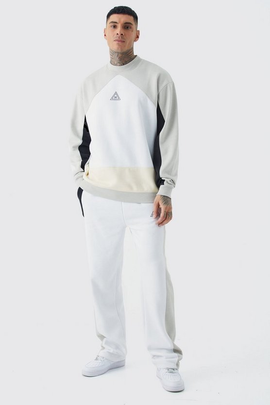 Tall Oversize Colorblock Sweatshirt-Trainingsanzug