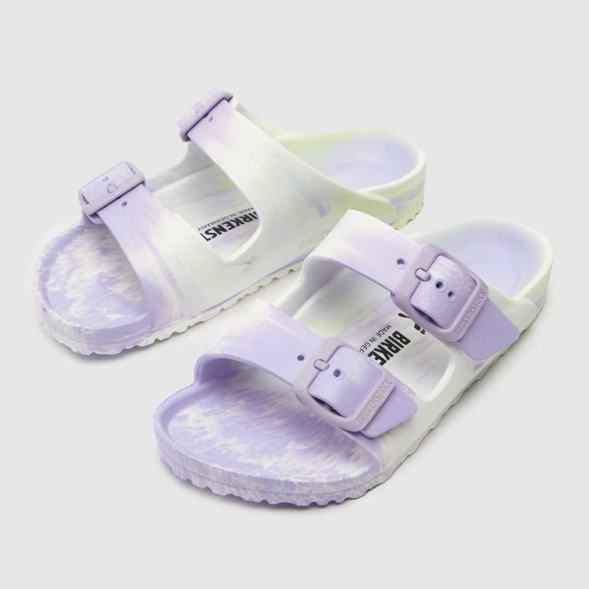 BIRKENSTOCK vita & lila Arizona Eva flickor sandaler för småbarn