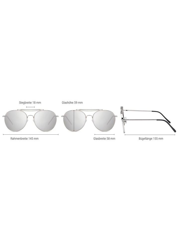styleBREAKER Piloten Sonnenbrille in Gold / Pink verspiegelt günstig kaufen onesize